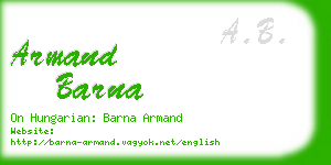 armand barna business card